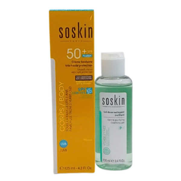 Soskin Ecran Invisible Spf50+ 50ml+Gel Doux Nettoyant 100ml
