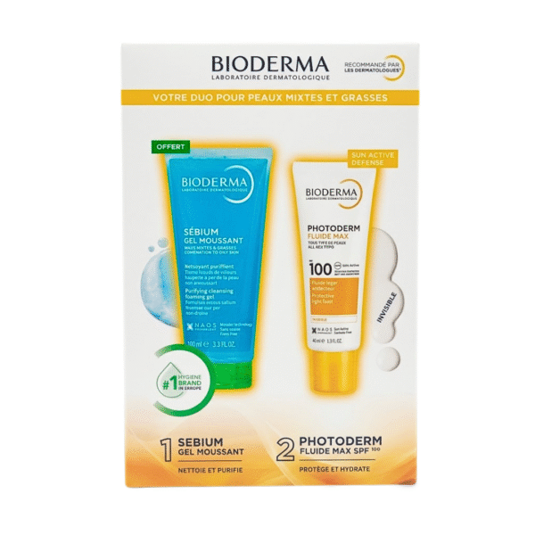 Bioderma Photoderm Xdefense Ultra Fluide Max 01 Teinte+Sebium Gel Moussant 100ml Pack