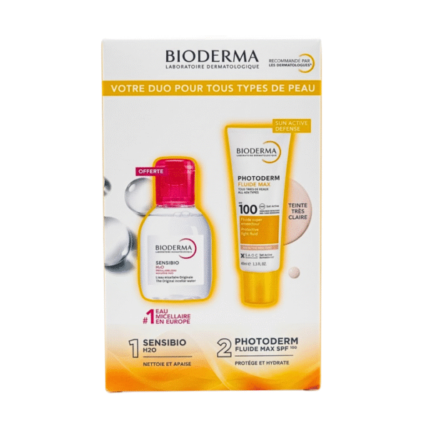 Bioderma Photoderm Xdefense Ultra Fluide Max 02 Teinte+Sensibio H2O 100ml Pack