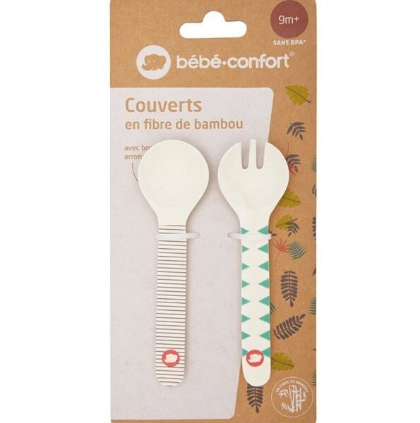 Bebe Confort - Couverts d’apprentissage en Bambou - Jungle Vibes (9M +)