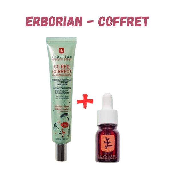 ERBORIAN - Coffret CC Red Correct 45ml + Skin Therapy 10ml