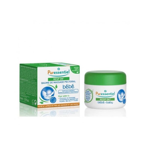 Puressentiel  Resp Ok Baume de massage pectoral bébé - pot de 30 ml