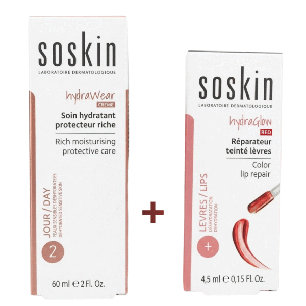 Soskin Hydrawear Soin Hydratant Riche+Hydraglow Teinte Levres Duo Pack